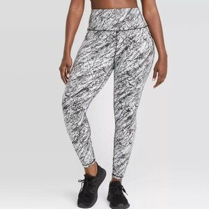 All In Motion Marble Premium High-Rise 7/8 Length Leggings, Size Large
